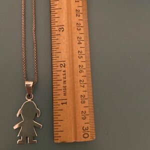 Sterling silver necklace with girl pendant